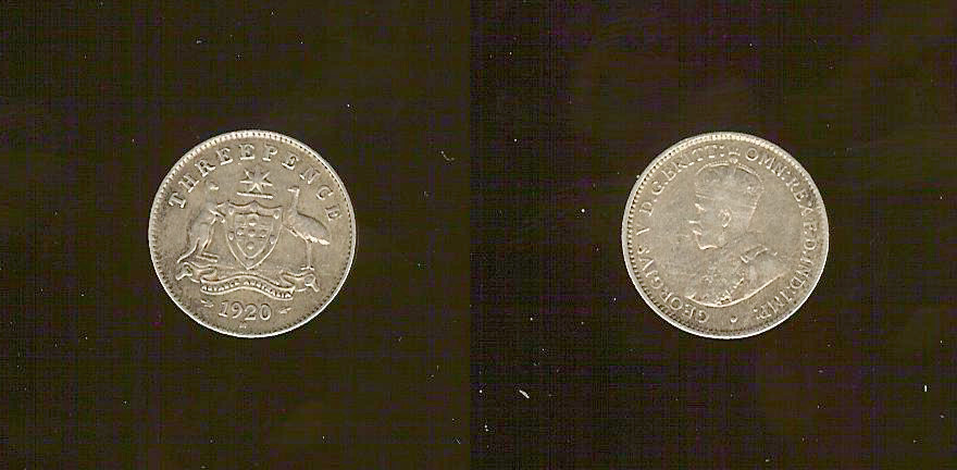 Australian 3 pence 1920 gVF